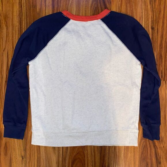 Old Navy Navy Cream & Red Color Block Crew Sweatshirt Women Size S - Picture 6 of 6